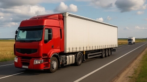Camión circulando por carretera