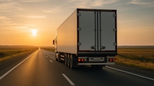 Camión circulando por carretera