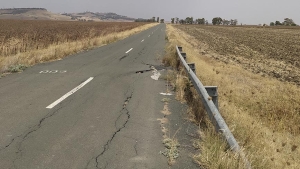 Carretera deteriorada en España