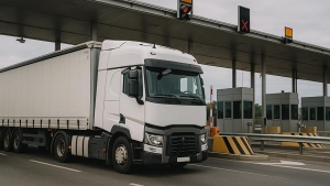 Camión circulando por un peaje