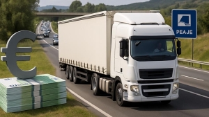Camión circulando por carretera